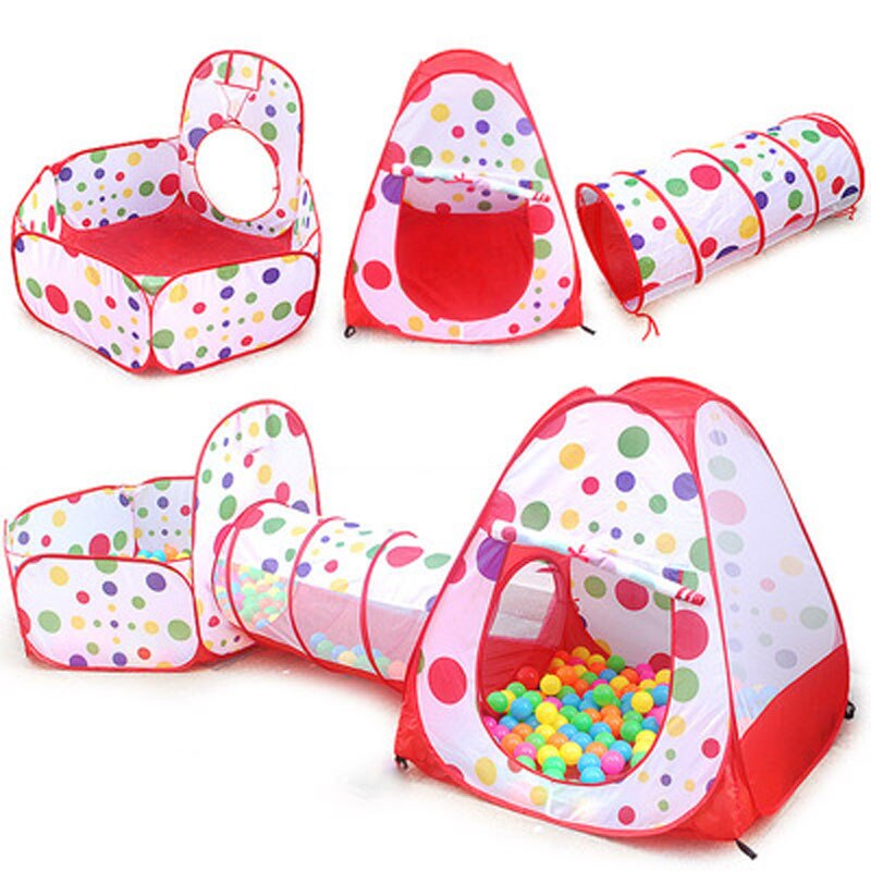 3 Pz/set Per Bambini Piscina Del Bambino Box Portatile Tende Da Campeggio con Crawling Tunnel Bambini Pit Palla Piscina di Palline Per Bambini Parco Giochi