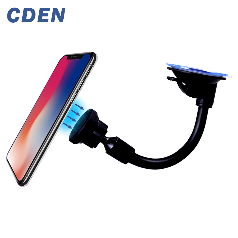 CDEN Universele Mobiele Telefoon Dashboard/Voorruit Auto Lange Zwanenhals Magnetische Houder Stand Mount voor Gps Smartphone Mobiel