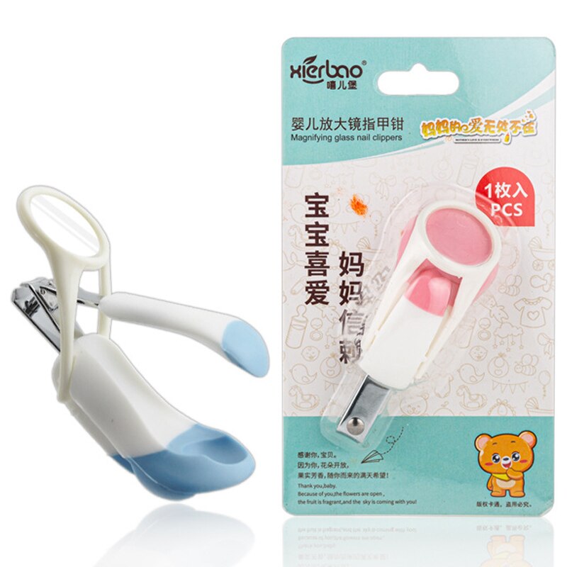 Cortauñas con lupa supertransparente para niños, herramientas de corte para el cuidado del bebé, 1 Uds.