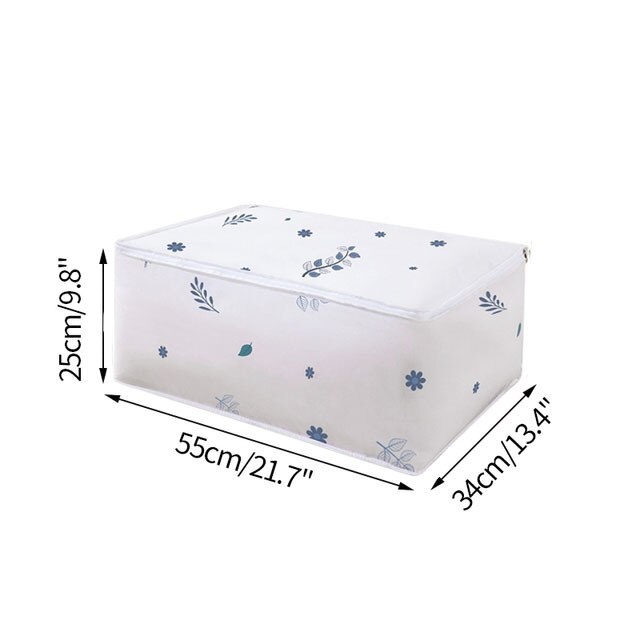 Home Closet Clothing Quilt Storage Bags Foldable Clothes Sweater Organizer Box Large Capacity Cabinet Container Sorting Pouch: Leaves S