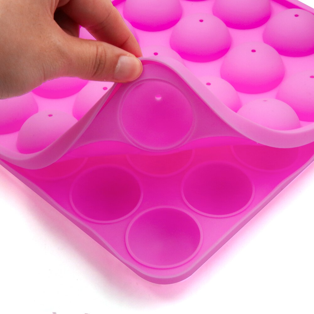 Moldes redondos de silicona para hacer piruletas, herramientas para hornear pasteles, 20 agujeros