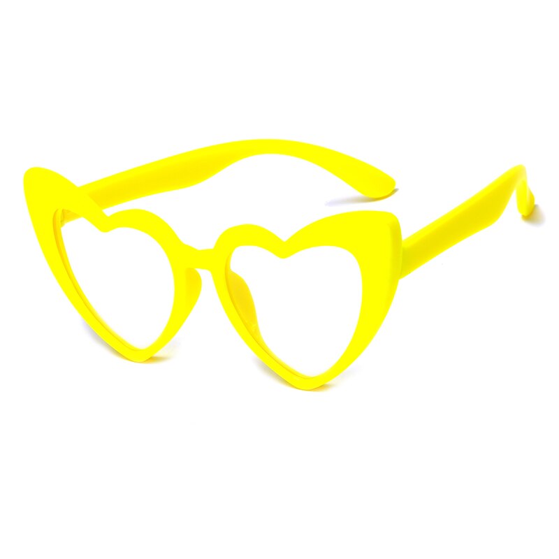 Lunettes en forme de cœur rose Anti-lumière bleue pour enfants, TR90, en Silicone Flexible, pour filles et garçons, yeux de chat, Anti-reflet: yellow frame