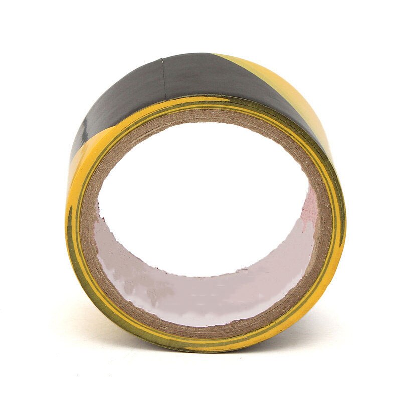 Duurzame 45mm Zwart en Geel Zelfklevende Alarmlichten Veiligheid Tape Markering Veiligheid Zachte PVC Tape