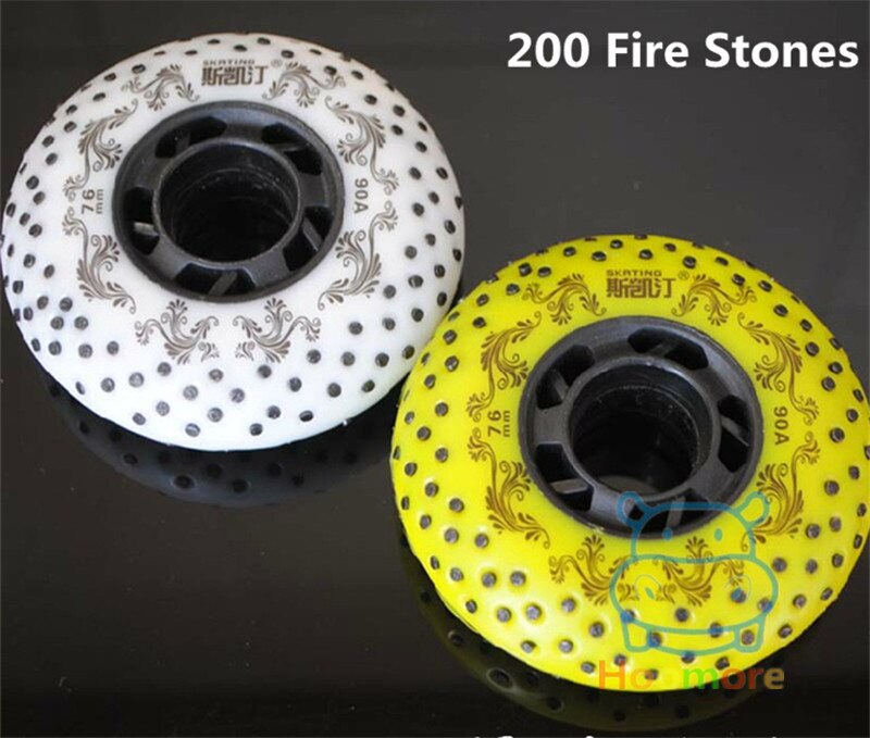 52 104 156 208 eldstenar skridskohjul 80mm 76mm 72mm vit gul