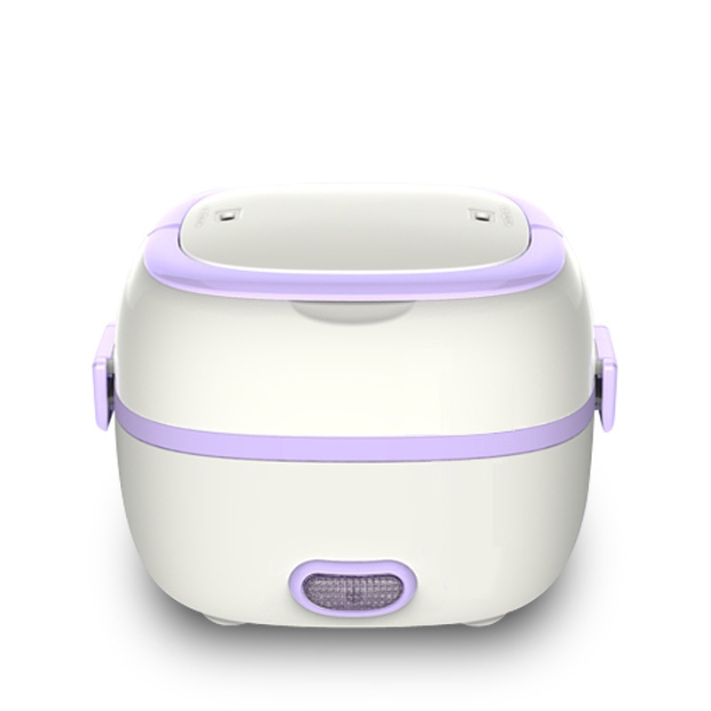 Mini Electric Heated Lunch Box Rice Cooker Thermal Portable 2 Layers Food Steamer Cooking Container Meal Lunchbox Warmer