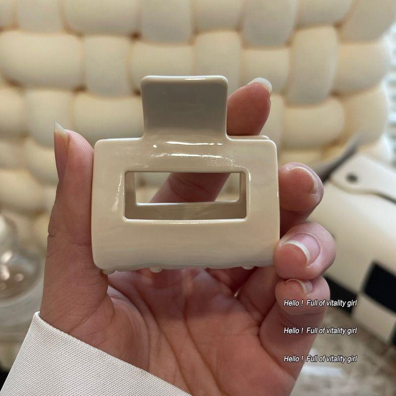 Pinzas cuadradas huecas para el cabello para mujer, pasadores de plástico, pasadores, pinzas para cola de caballo, cangrejo, accesorios para el cabello: Blanco