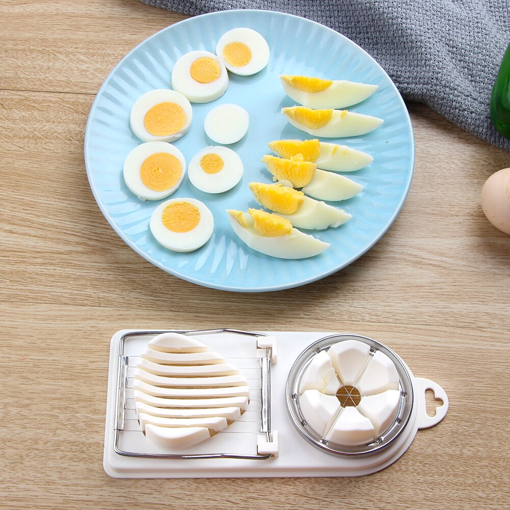 2 in 1 Egg Slicer Stainless Steel Gadgets Food Divider Slicing Wire Kitchen Tools Egg Cutter Split Device