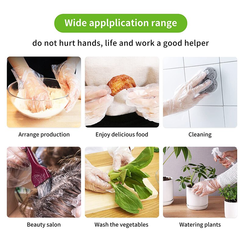 Einweg PE Handschuhe Transparent Kunststoff Lebensmittel Sicher Polyethylen Handschuhe Lebensmittel Prep Handschuhe Hause Reinigung Handschuhe Küche Zubehör