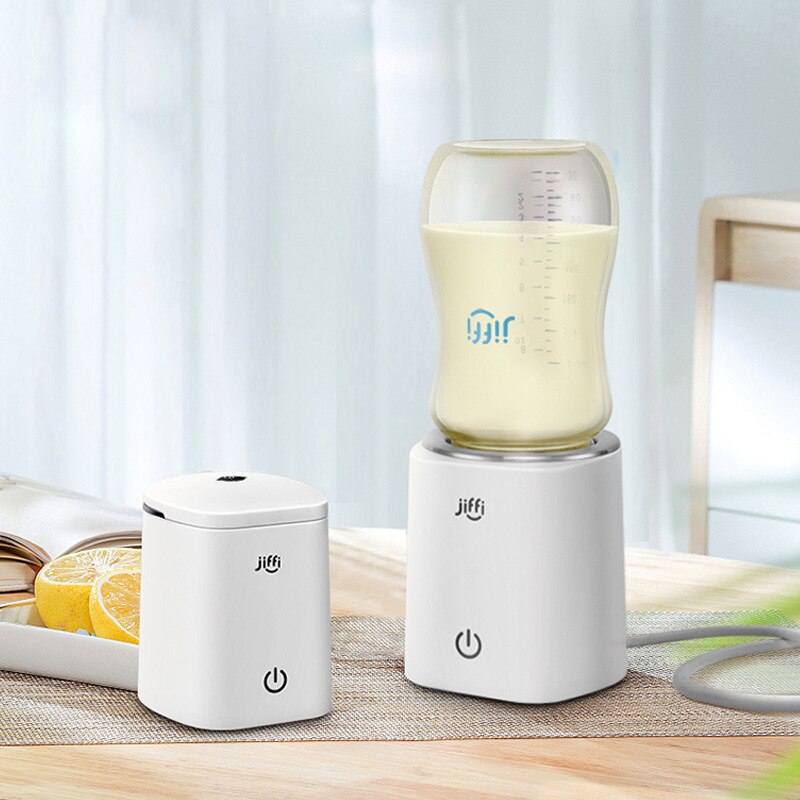 Jiffi tragbarer milchwärmer für den heimgebrauch mit automatischem thermostat, vier heizstufen und ein-knopf-bedienung.