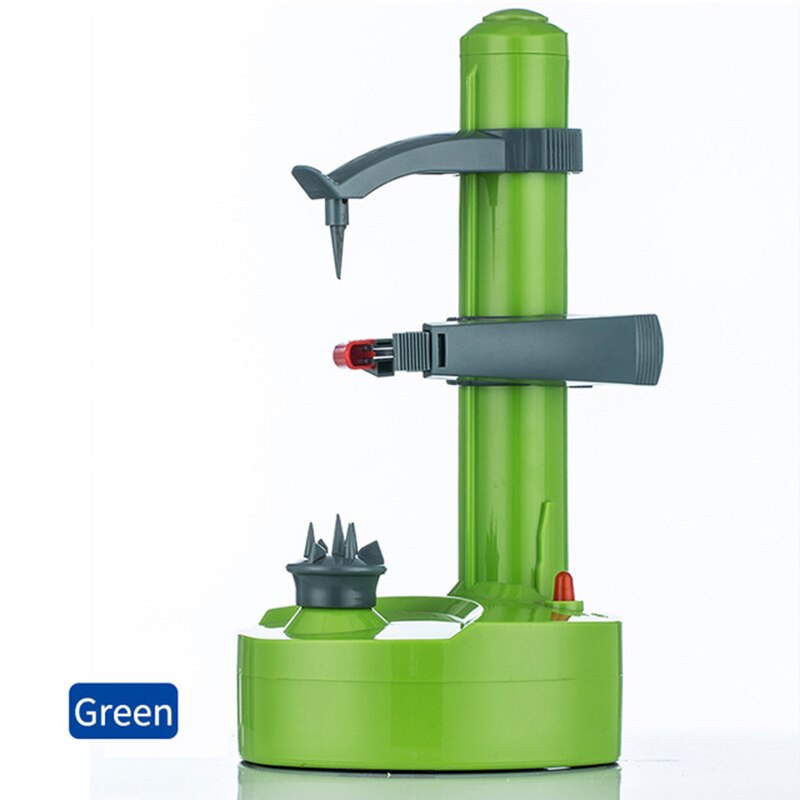 1PC Electric Spiral Apple Peeler Cutter Slicer Fruit Potato Peeling Automatic Battery Operated Machine Peeling Supplies: Green AU