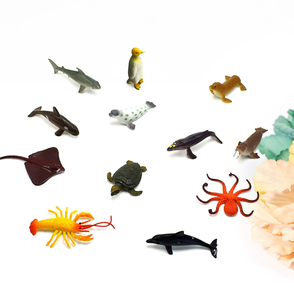 12Pcs Kognitiven Realistische Lebendige Lebensechte Ozean Tier Figuren Spielset für Kinder