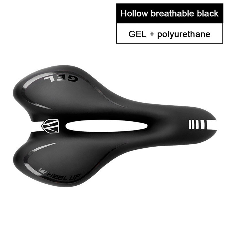 Asiento cómodo asiento para bicicleta de Gel con espuma de memoria a prueba de golpes cómodo Gel suave impermeable PU: Black