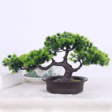 Decorative Artificial Realistic Plastic Desk Faux Bonsai Tree Potted Plants Pots: 2