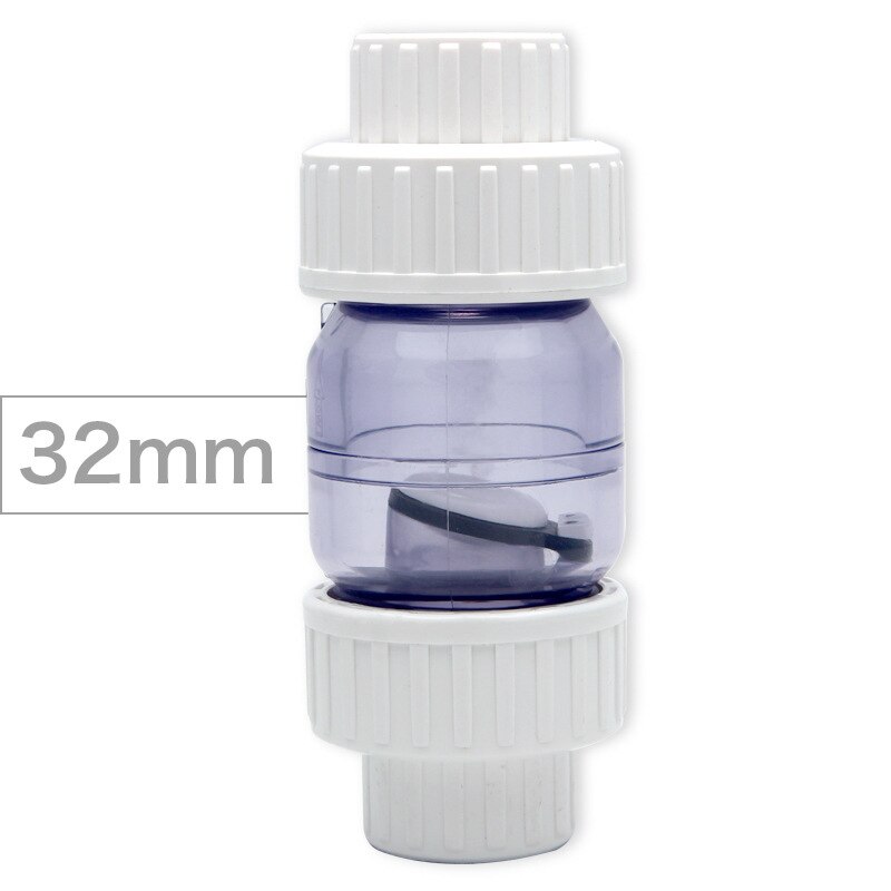 Flowcolour Check Valve, Water Pipe, Water Pump, One-way Valve, PVC Flap Type Fish Tank, Check Three-point Pipe Fittings: White 32mm
