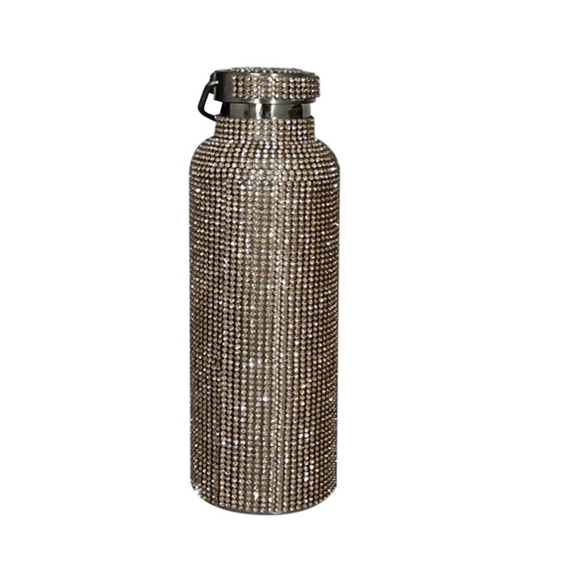 350/500/750 Diamant Water Fles Thermos Thermoskan Rvs Warmte Thermos Draagbare Zilver Water Flessen: 750ml B