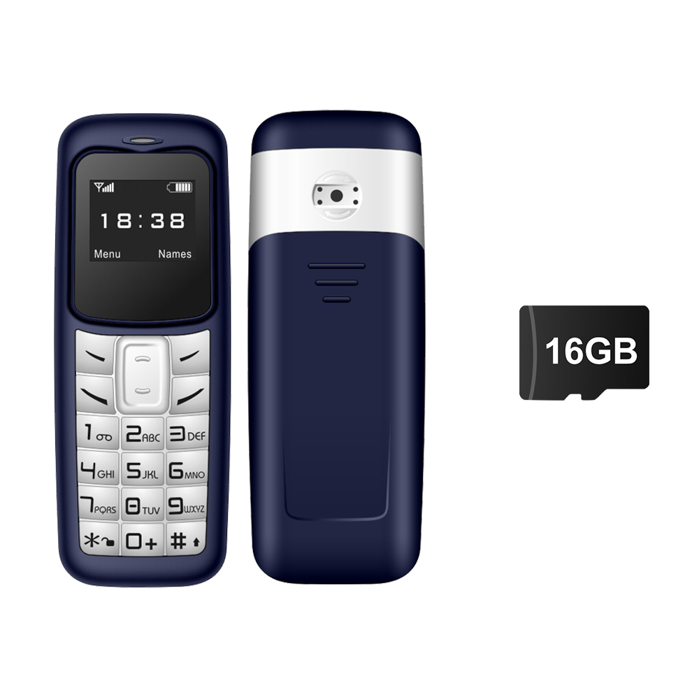 SERVO 2G kleine mobiele telefoon Bluetooth-kiezer Magic Voice Blacklist Lage straling Bluetooth-headset Mini mobiele telefoon Meertalig: Blauw