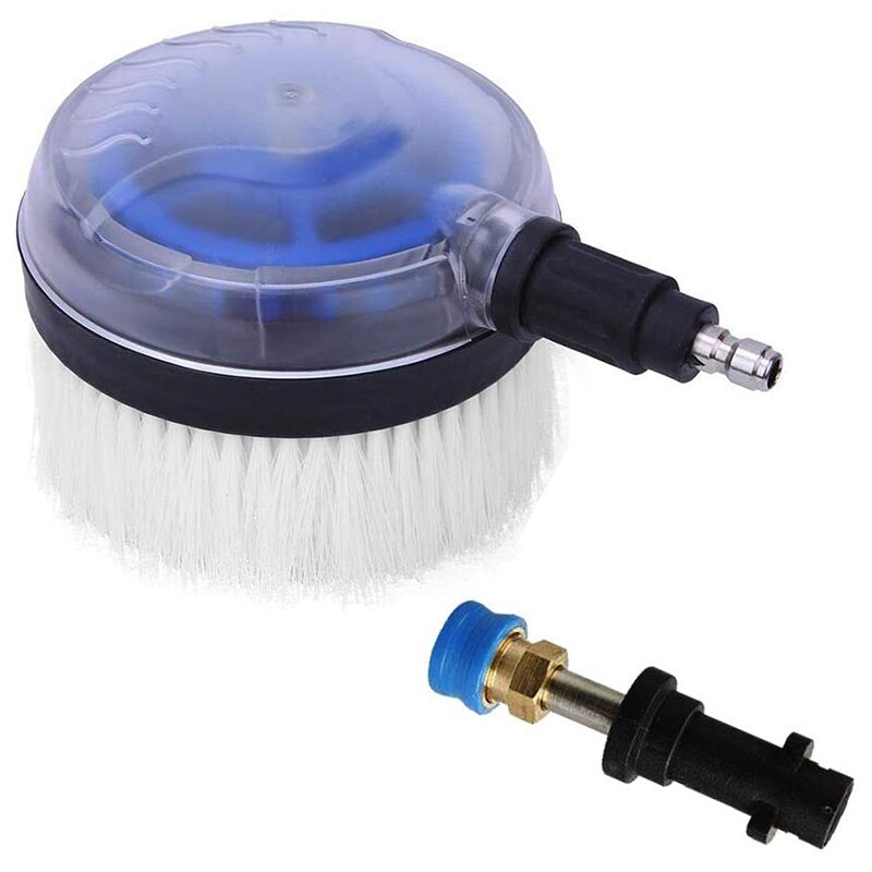 High Pressure Washer Rotating Wash Brush with 1/4 Inch QC,1/4 Inch Blue Holder Coupler Brass Female Quick Connector