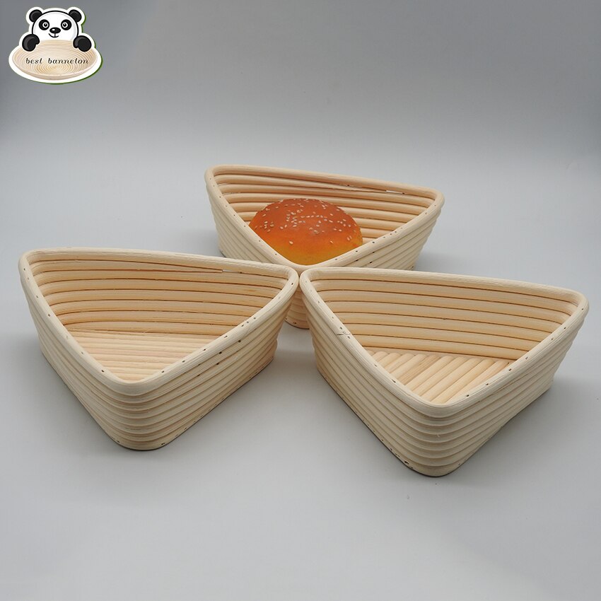 La mejor cesta triangular de ratán fermentado europeo de banneton/cuenco de mimbre, cesta de mimbre tejida, cesta de pan