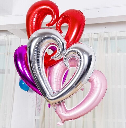 10 stk / parti 18 tommer hjerteformede balloner bryllup fødselsdagsfest dekorationer børn helium folie hjerte ballon flerfarvet