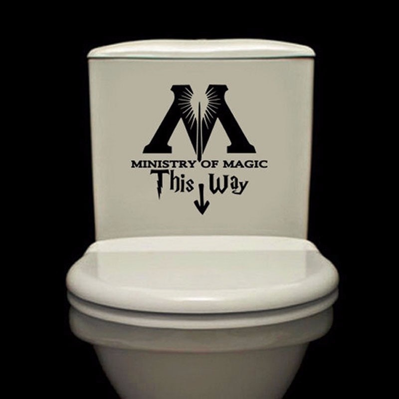 Funny Ministry of Magic This Way Toilet Wall Sticker Bathroom Home Decoration Wall Decal Removable Art Sticker Mural