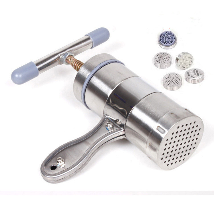 Máquina Manual para hacer Pasta, herramienta de cocina, 5 tipos de moldes para hacer fideos, prensa de pastelería, utensilios de cocina OK 0286, 1 ud.