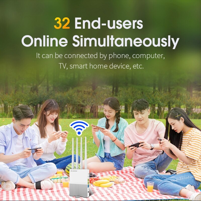 COMFAST E3 4G LTE 2.4GHz WiFi Router 4 Antennas SIM Card Wireless Extender