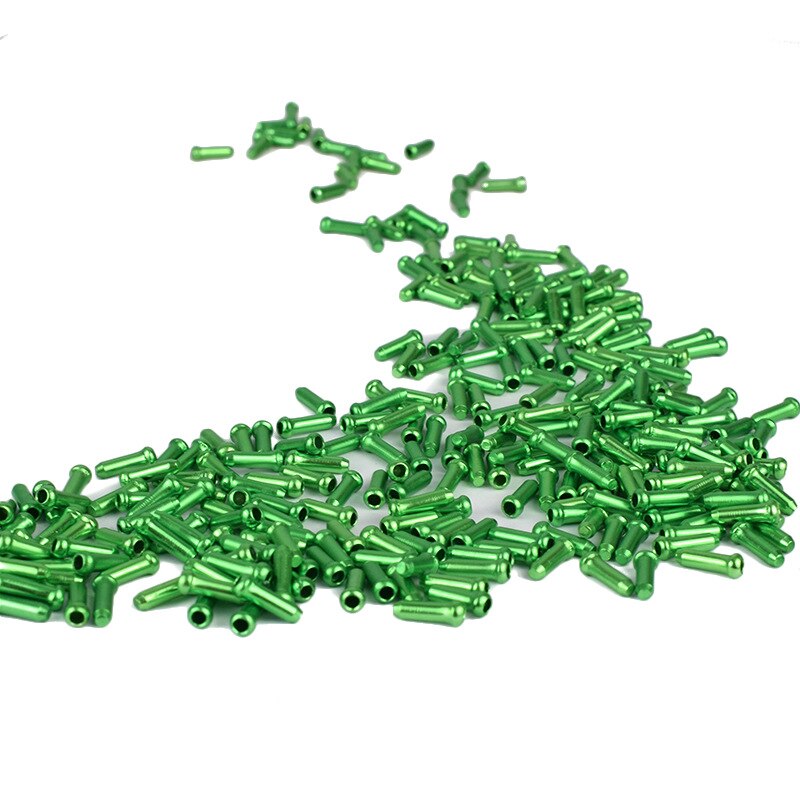 Tapones para el extremo del Cable de la bicicleta, tapas para los extremos del Cable de la bicicleta de montaña, accesorios para bicicletas de montaña, 100 Uds.: 100pcs green
