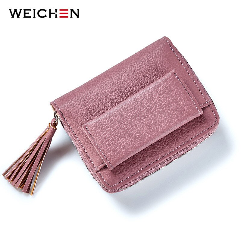 WEICHEN portefeuille femme gland avec fermeture à glissière porte-monnaie porte-carte dames sacs à main court concepteur femmes portefeuille en vogue