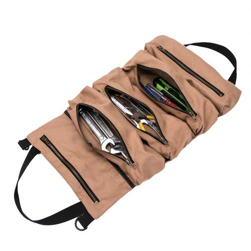 Draagbare auto oprolbare rits hangende reparatie gereedschap opbergtas etui organizer: Khaki