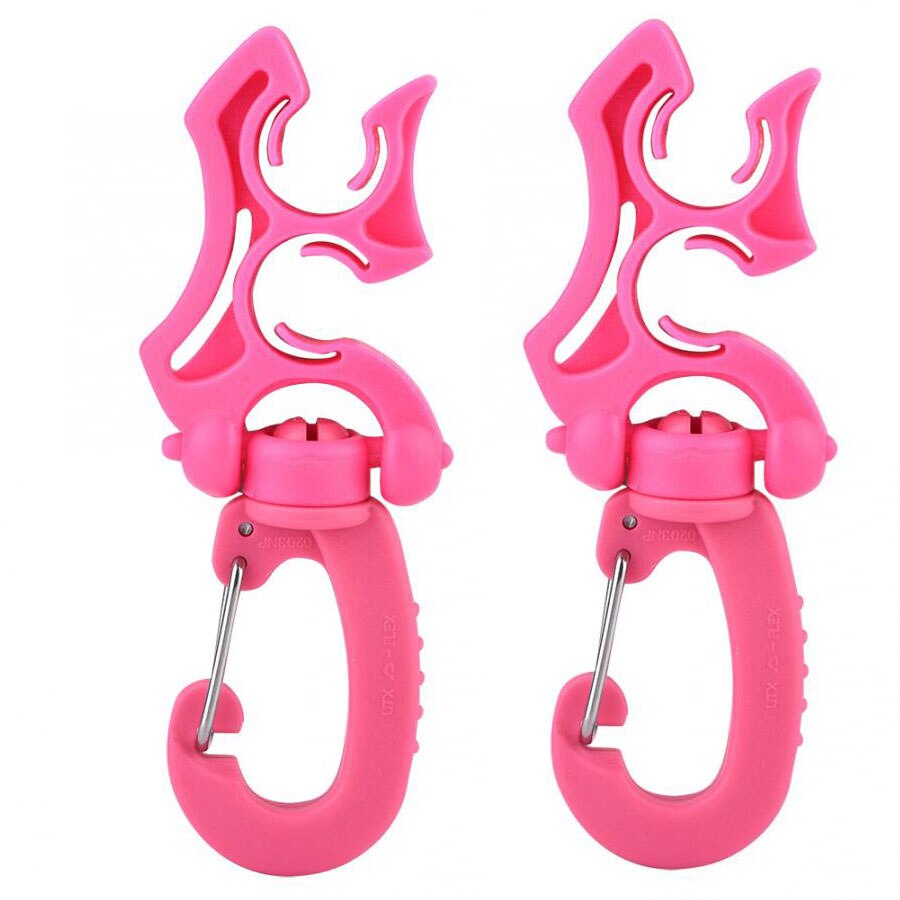 Regolatore Doppio BCD Supporto Del Tubo Flessibile con Clip di Fibbia Gancio Doppio BCD Clip Regolatore Fermo Fibbia per le Immersioni subacquee Lo Snorkeling: 2pcs Pink