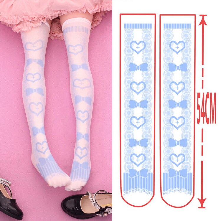 100 D Wat Studenten Liefde Zoete Strik Lolita Sokken Japanse Lolita Hun Fluwelen Kousen