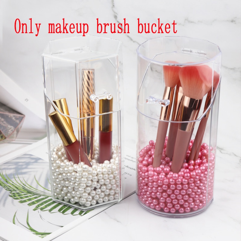 Soporte acrílico transparente para brochas de maquillaje, contenedor a prueba de polvo, organizador de herramientas de belleza, caja de almacenamiento de bolígrafos