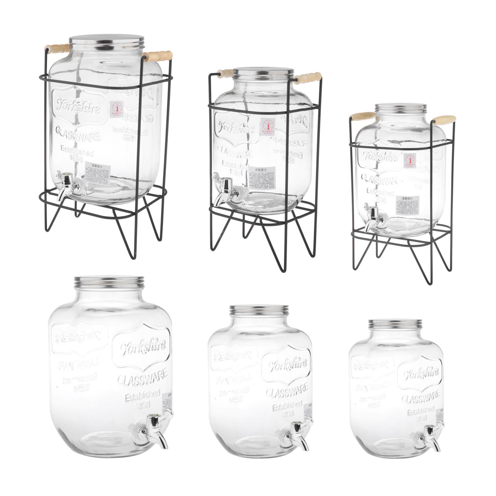 Glass Beverage Dispenser Drink Dispenser for Iced Coffee Tea Pitcher Brewer Coffe Container Juice Wine Jar Storage Machine