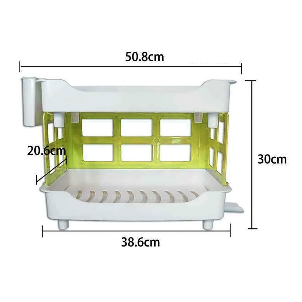 Large Dish Rack Drainer 2 Tier Cutlery Draining Holder Kitchen Tableware Storag Kitchen Organizer Storage Holder Racks