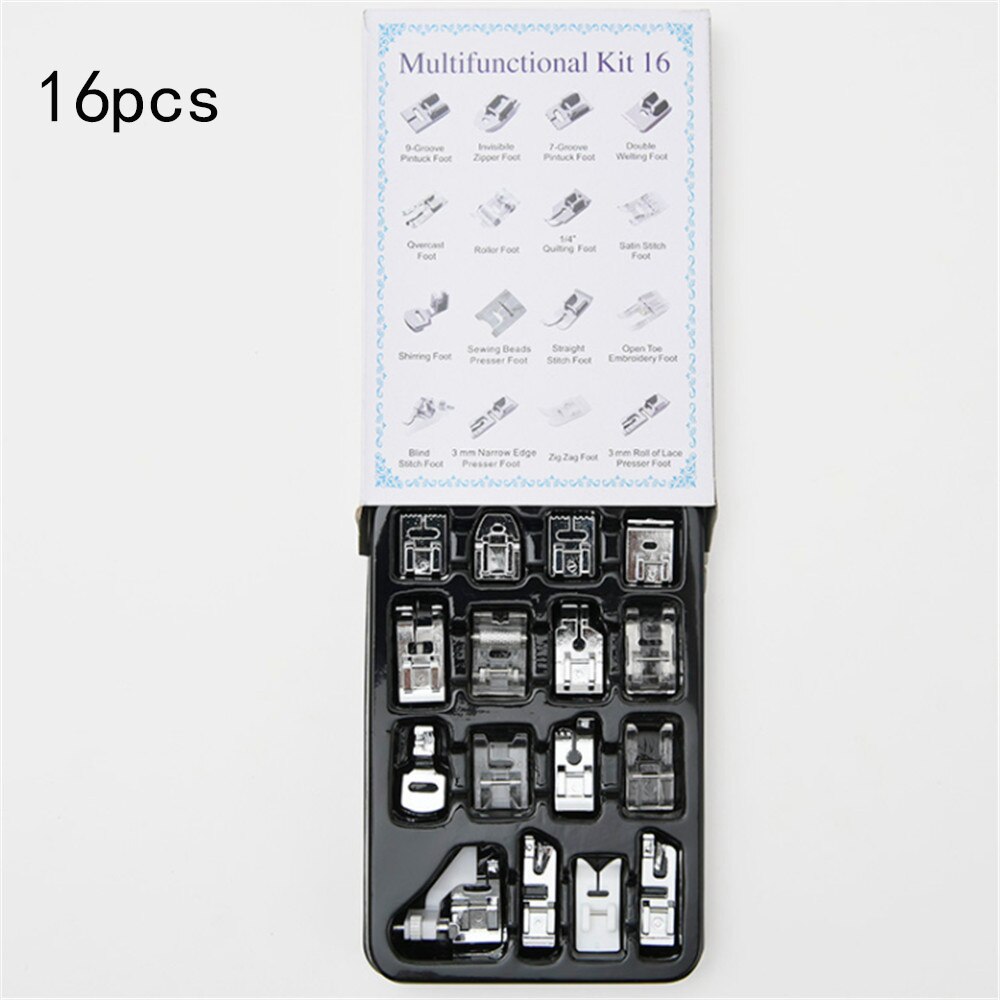 11-82pcs Sewing Machine Accessories Foot Presser Household Press Feet Set for Rolled Industrial Sewing Machine: 16pcs