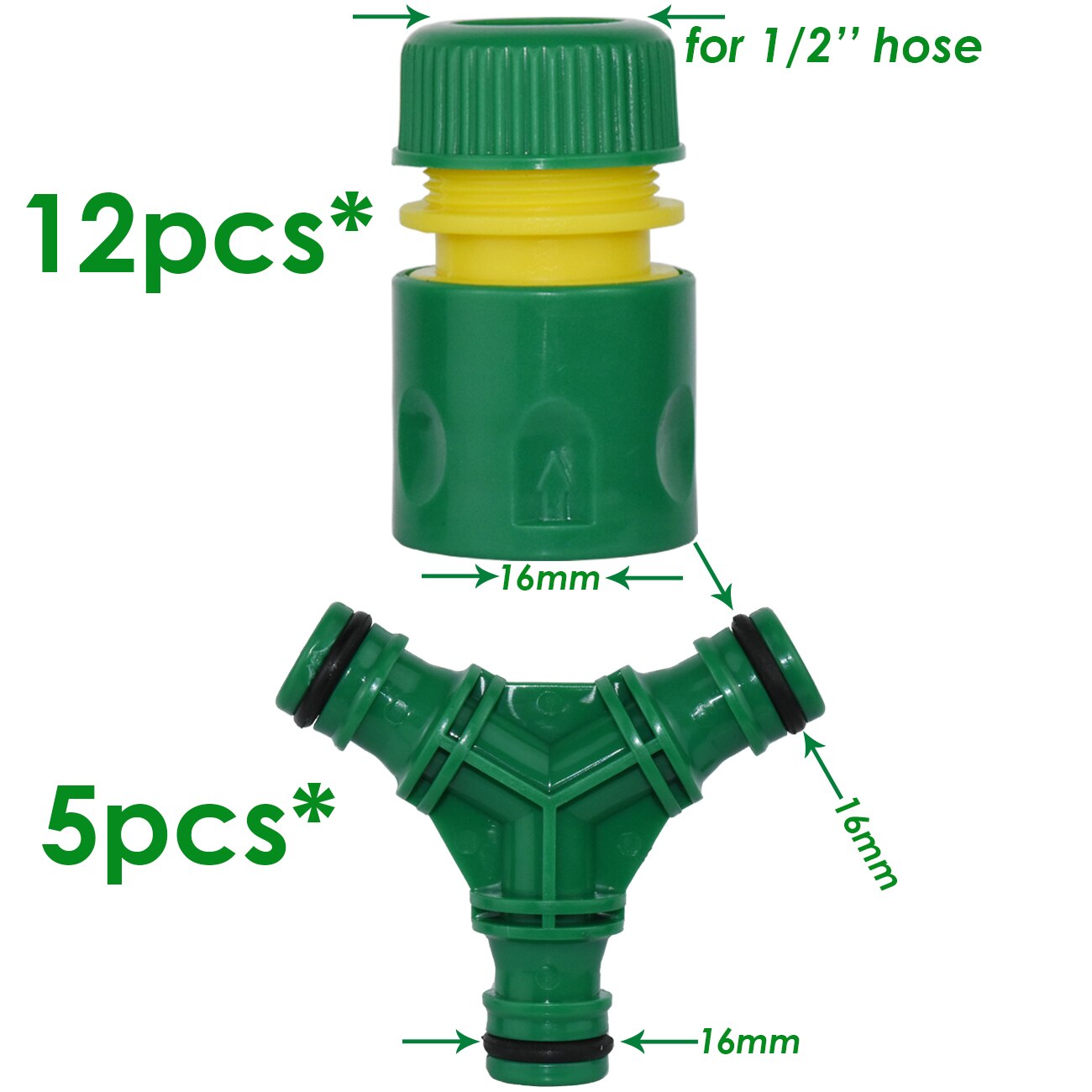 KESLA 1/2 cal wąż kran ogrodowy przewód węża wodnego 16mm szybkie złączka w/ 1/2 ''i 3/4'' adapter robić naprawy podlewanie cieplarnianych: KSL01-306-17szt