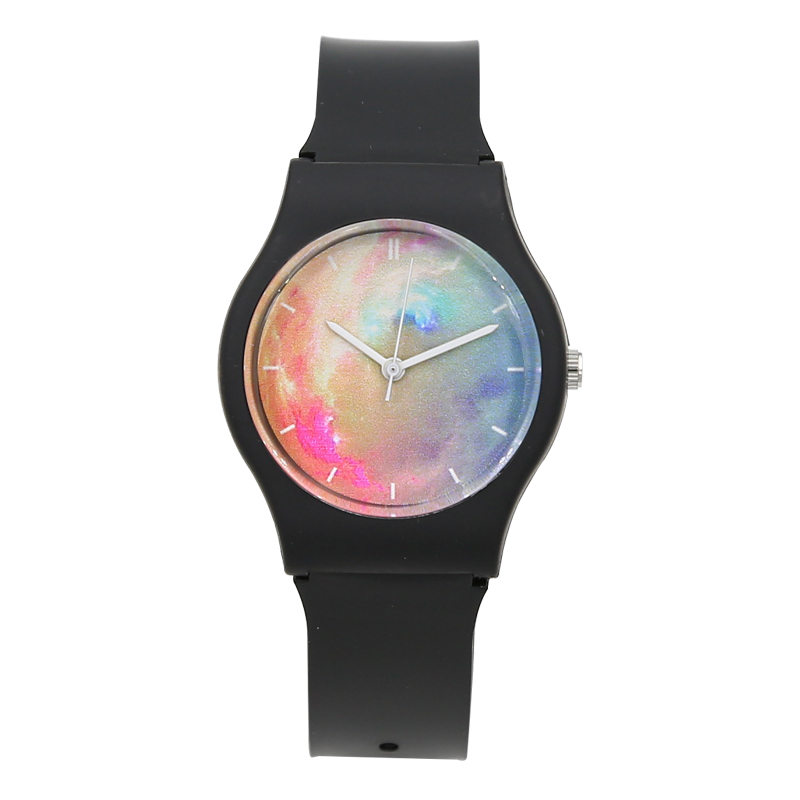 Reloj deportivo resistente al agua para mujer, Harajuku Star, transparente, Jelly, sencillo, femenino: Black