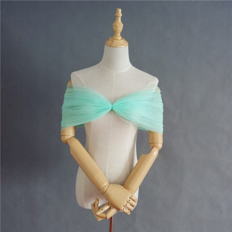 Burgund/Champagner/Blau/Schwarz/Rosa/Grau Einfache Tüll Hochzeit Boleros Schöne Elegante Schal Anzug Für fehlschlag Size80-93cm DJ107: sage
