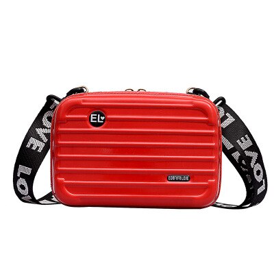 12 farben Frauen Mini Koffer bilden Umhängetasche Schulter Tasche mit Breiten knapp Band: rot