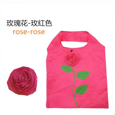 Rose Bloemen Herbruikbare Opvouwbare Shopping Bag Reizen Boodschappentassen Tote Opbergzakken: rose