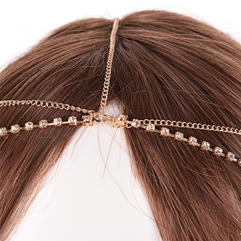 Haarband Retro Onregelmatige Haarband Persoonlijkheid Metalen Multilayer Hoofdband Hoofd Ketting Hairwear Voor Vrouwen