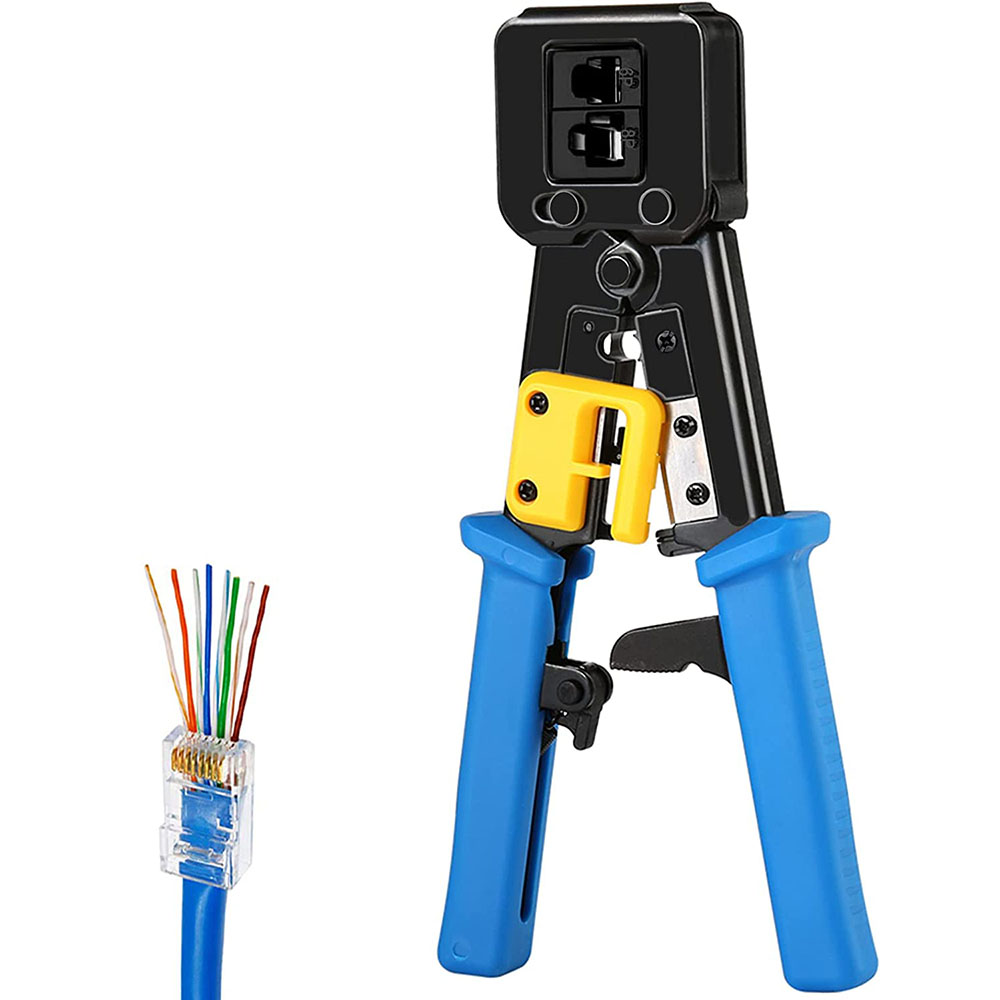 RJ45 crimper hand netwerk gereedschap tang RJ12 cat5 cat6 8p8c Kabel Stripper drukken klemtang clip multifunctionele