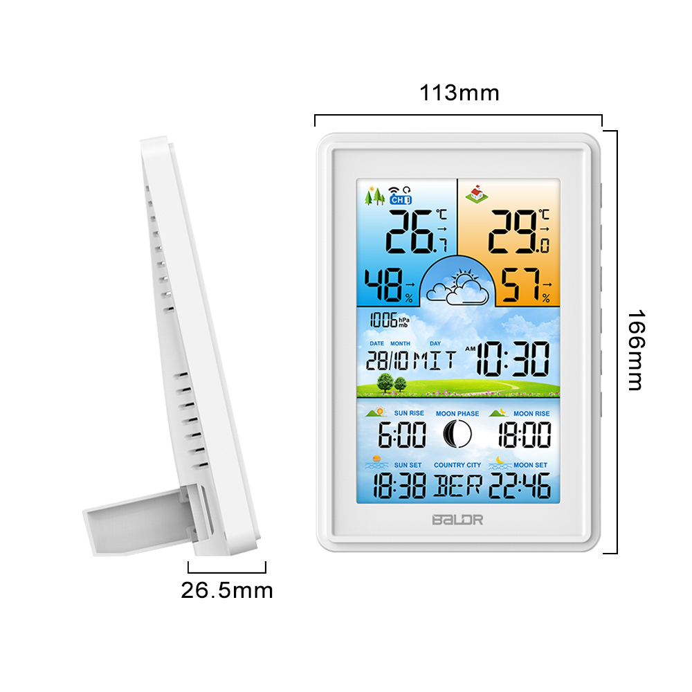 Weather Station Wireless Outdoor Hygrometer Digital Thermometer mmHg Barometer Digital Hygrometer Alarm Weather Forecast