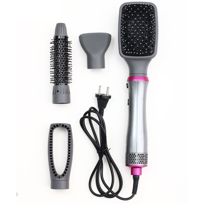 Haar Blower Borstel 4 In 1 Föhn Air Brush Styler En Volumizer Curler Kam Roller Een Stap Ion blow Haar Salon Set: uk plug