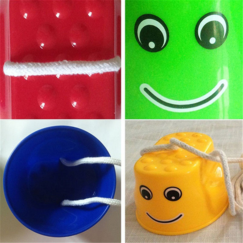 1 par udendørs plastik balance træningsudstyr smile hoppe stylter koordinationsspil hoppe fødder stylter til børn legetøj