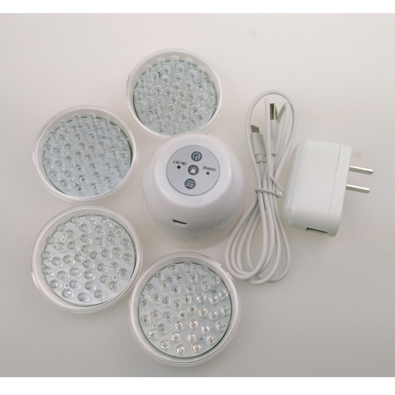 Handhold LED light therapy LED skin rejuvenation device with 4 exchargable heads RED Blue Yellow Purple LED light