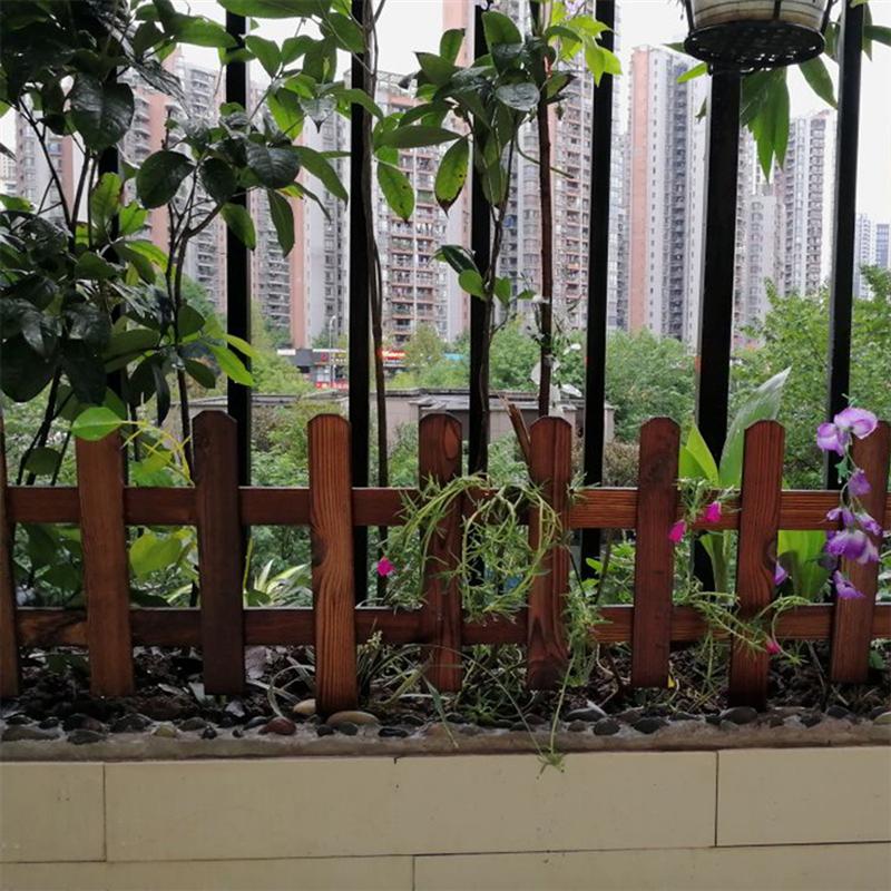 1pc 50x30x2cm Fence Solid Wood Fencing DIY Delicate Garden Courtyard Lawn Guardrail (Brown)