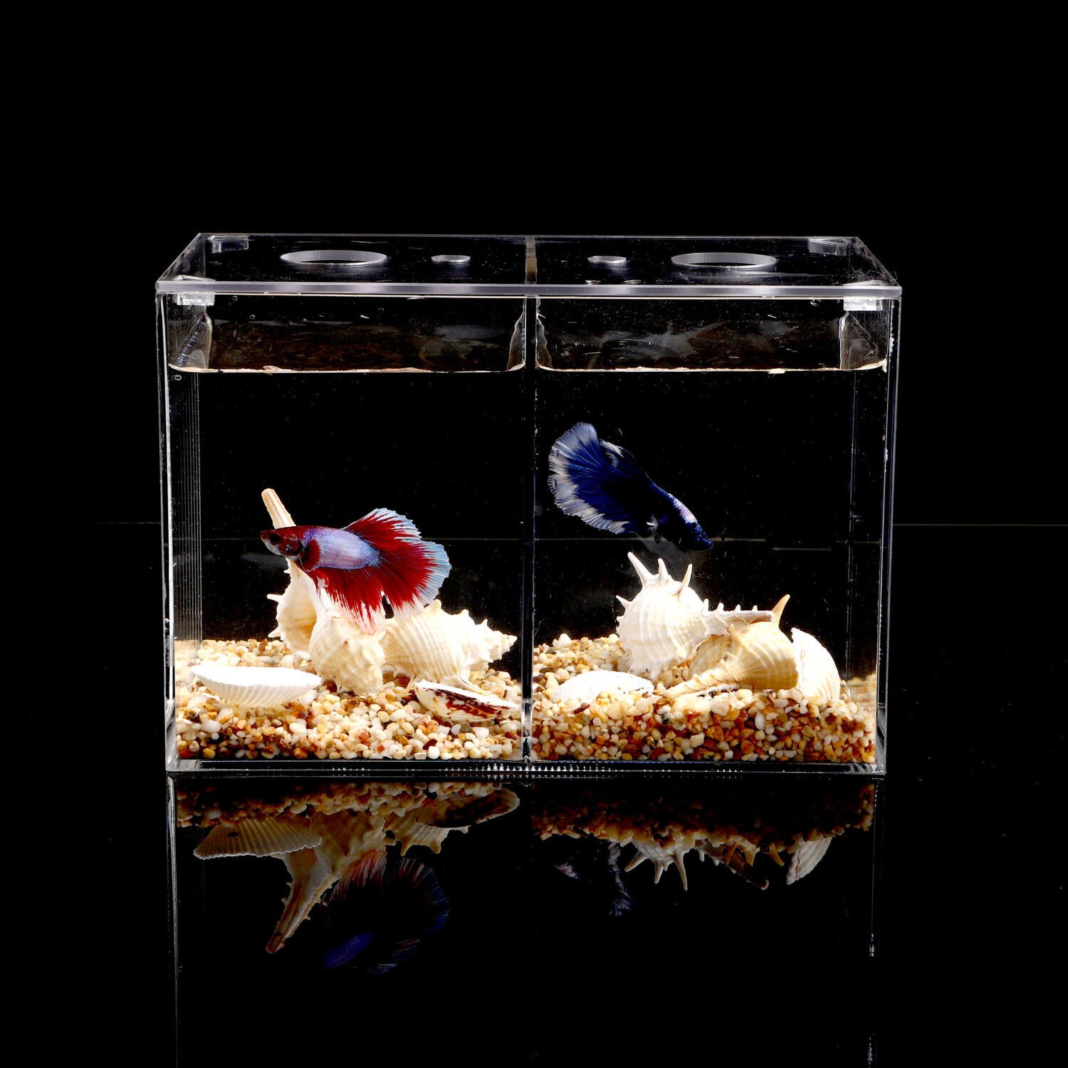 Mini tanque de peces de acrílico, Ornamental, Betta, acuario, paisajismo, ecológico, tanques de tortugas, decoraciones de escritorio para el hogar y la Oficina