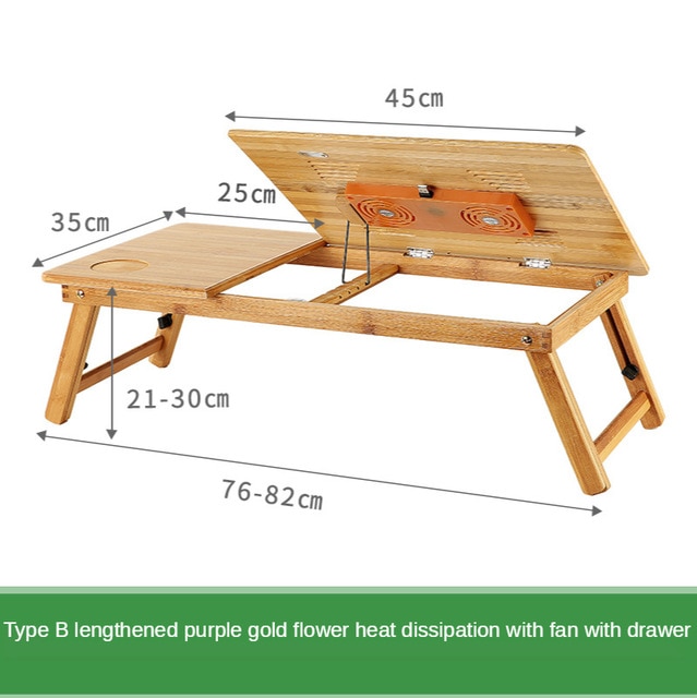Simple portable bamboo notebook computer desk adjustable tablet laptop bed table bedroom solid wood folding study desk SP145: 6