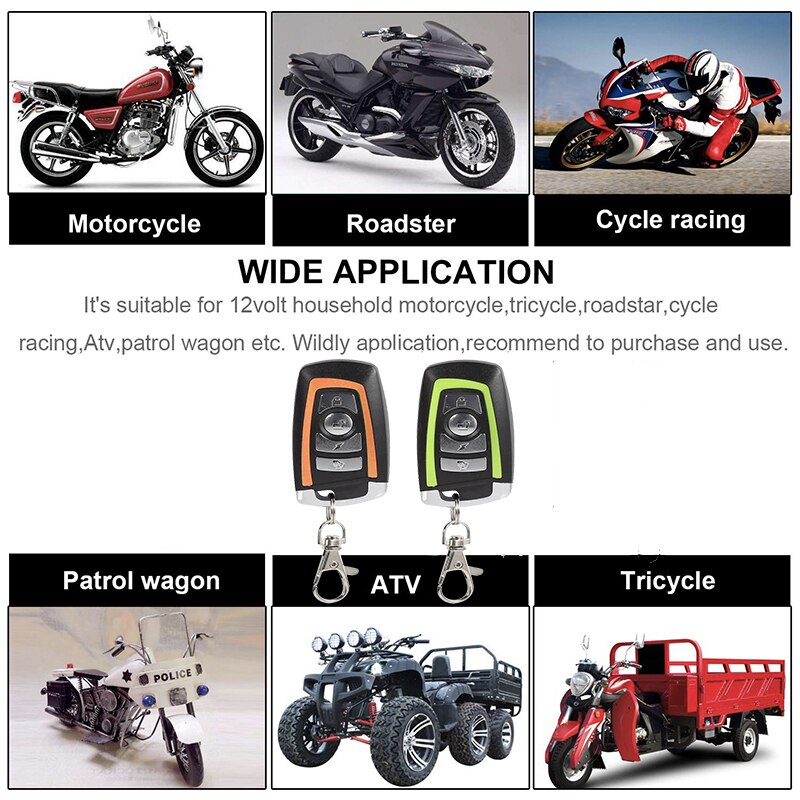 Hsthe Sea DC12V Motorfiets Anti-Diefstal Alarm Beveiligingssysteem Afstandsbediening Motor Start Fiets Anti Hijacking Afsnijden Afstandsbediening Motor Start Arming Ontwapening